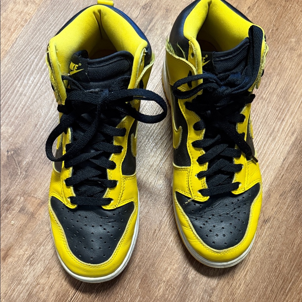 Nike Yellow and Black High-Top Sneakers